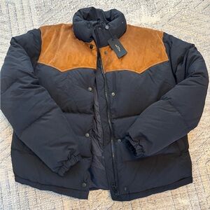 rag & bone Black and Brown Puffer Jacket